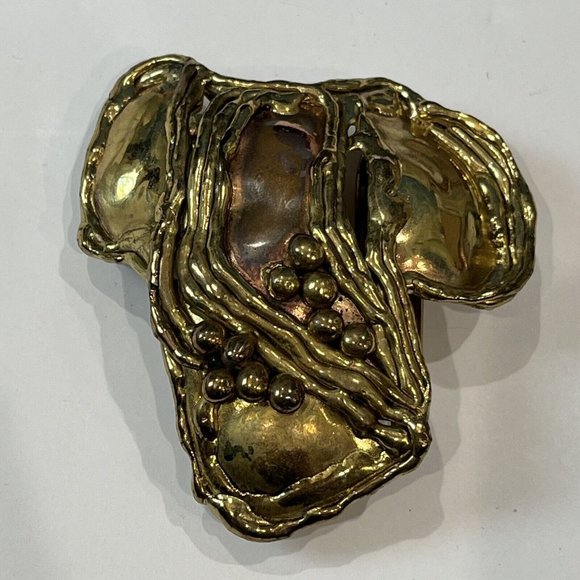 Vintage LAA Gallery Lafayette Art Association Mixed Metal Artist Belt Buckle - Picture 2 of 16